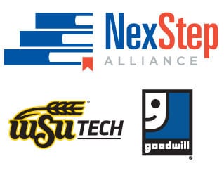 NexStep, WSU Tech and Goodwill logos