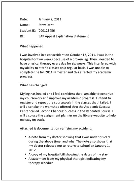 How To Write Appeal Letter For Financial Aid Examples 7759