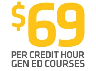$69 per credit hour Gen Ed courses