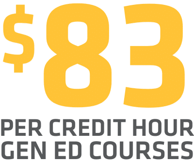 $83 Per Credit Hour Gen Ed Courses