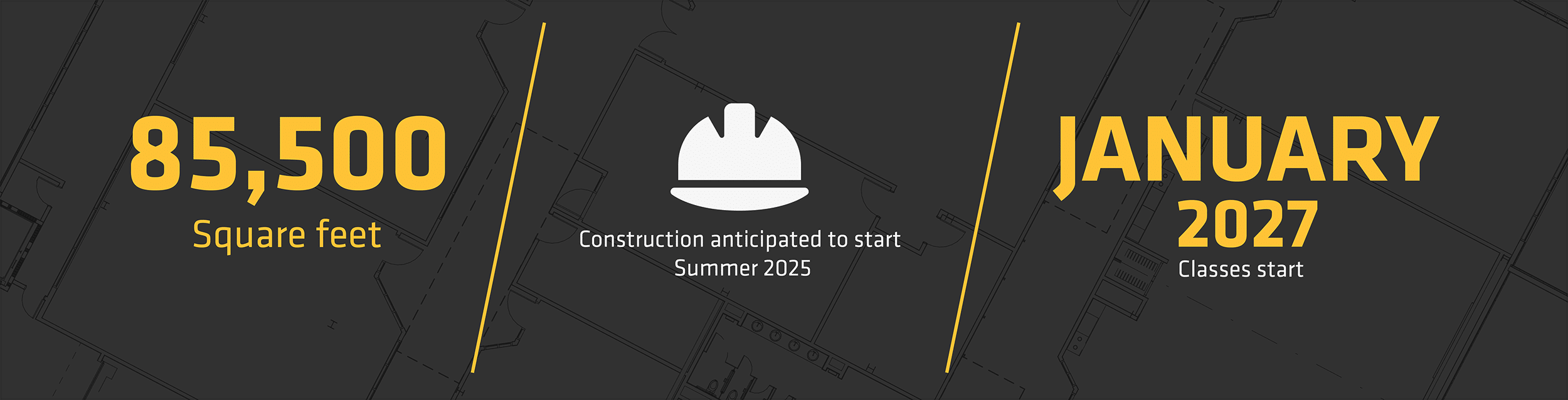 Quick facts about WSU Tech NCAT Expansion: Square feet, anticipated construction start, and classes start.
