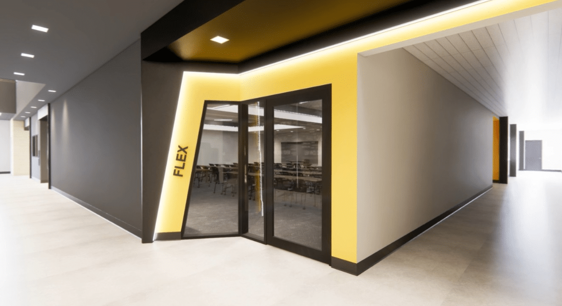Capital Campaign 2026 Imagery-10 Architectural rendering of a flexible classroom entrance in the future NCAT expansion.